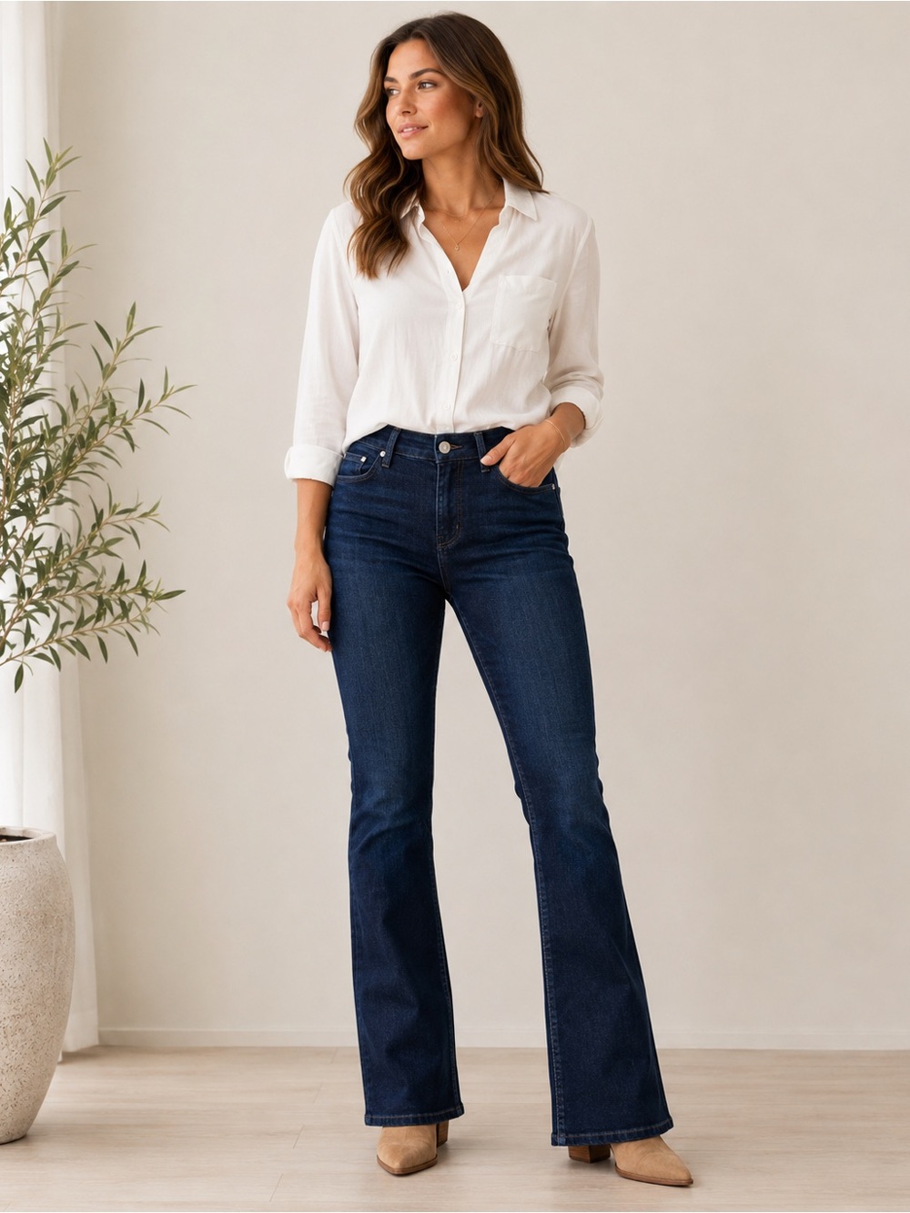 KUT From The Kloth Natalie Fab AB Bootcut Jeans 12 Dark Blue High Rise Stretch